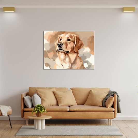 Cute Golden Retriever Paint-By-Numbers DIY kit