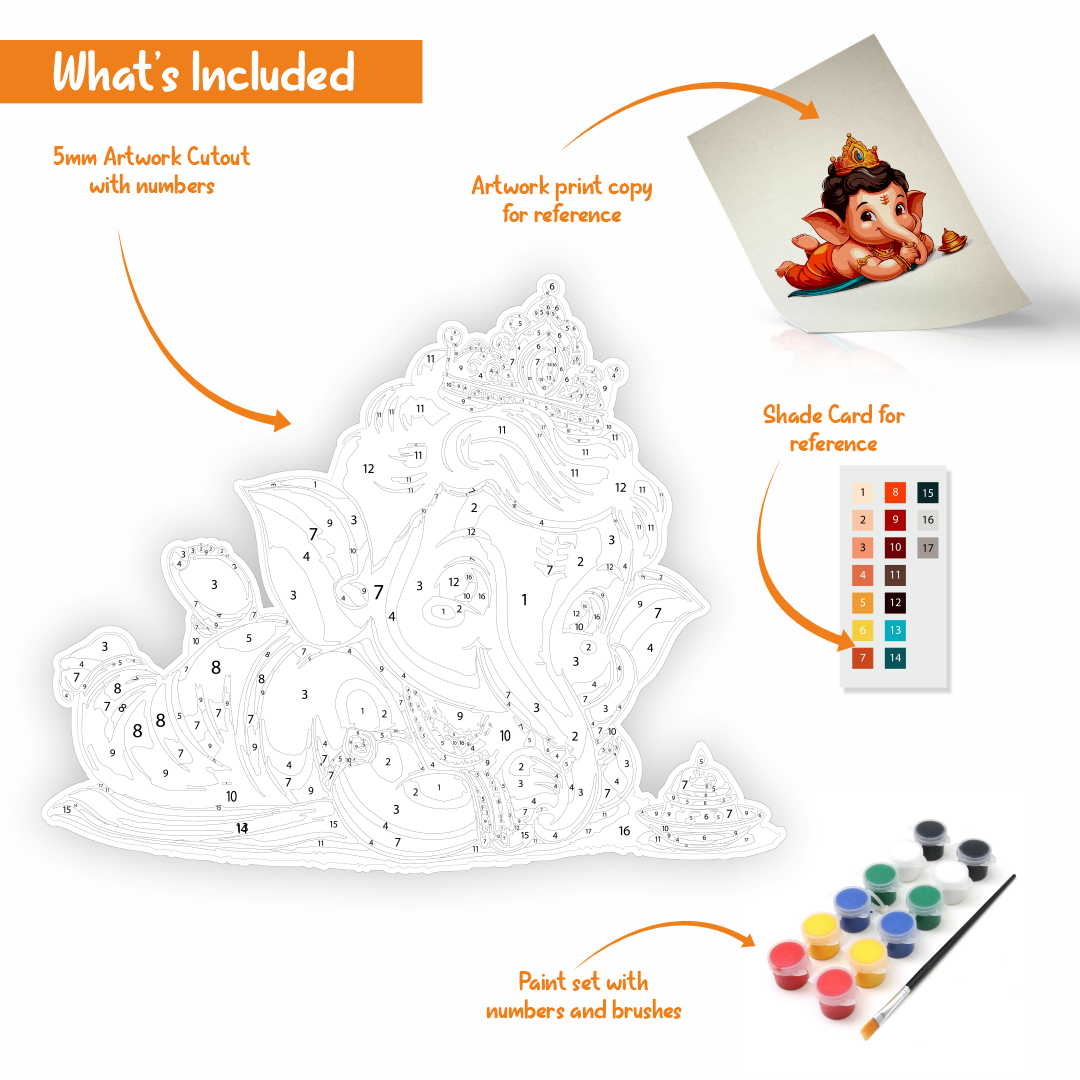 Baby Ganesha cutout DIY painting kit