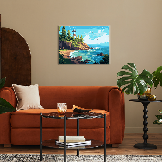 Coast Landscape Paint-By-Numbers DIY kit