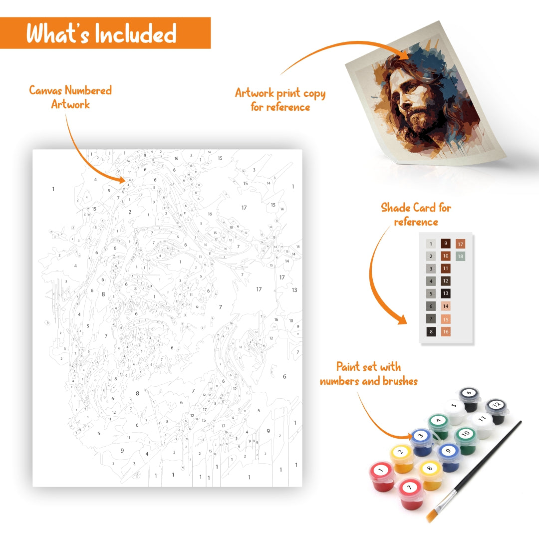 Jesus Painting, Paint-By-Numbers DIY kit