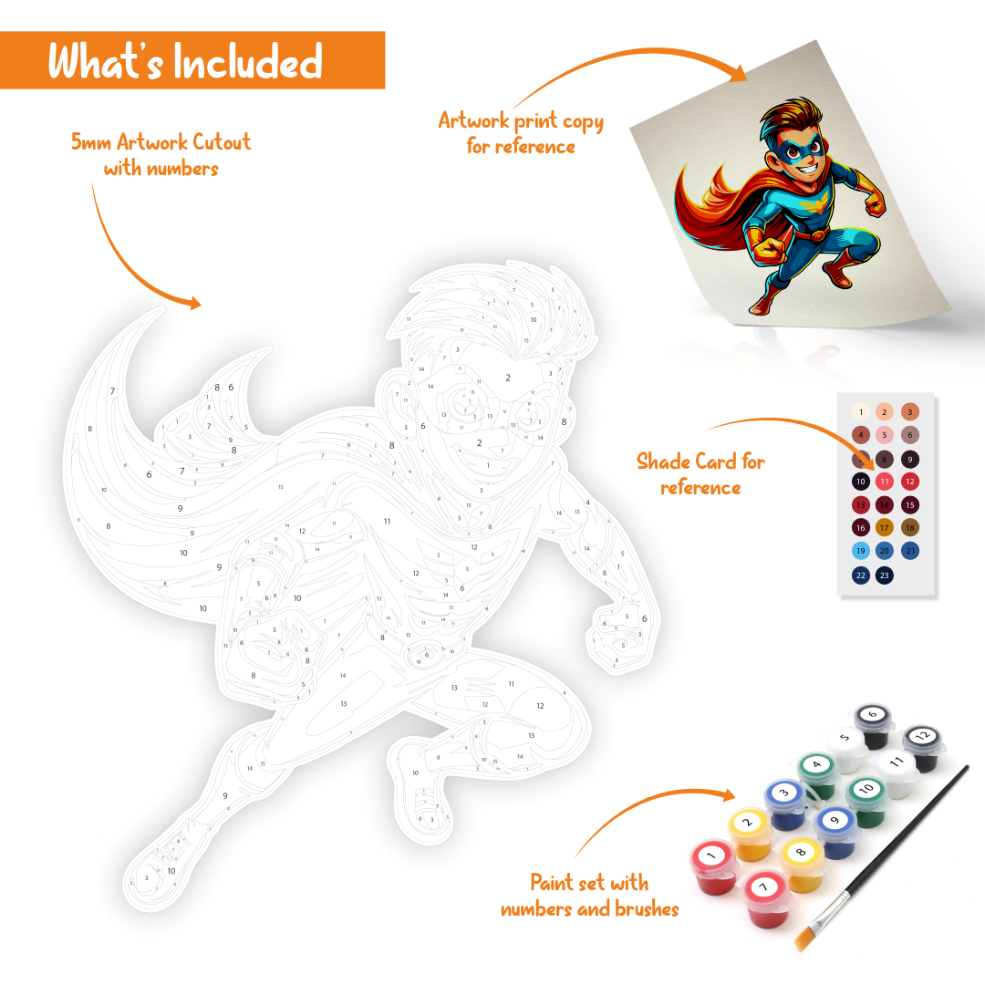 Superhero Inspired Cutout DIY Painting Kit