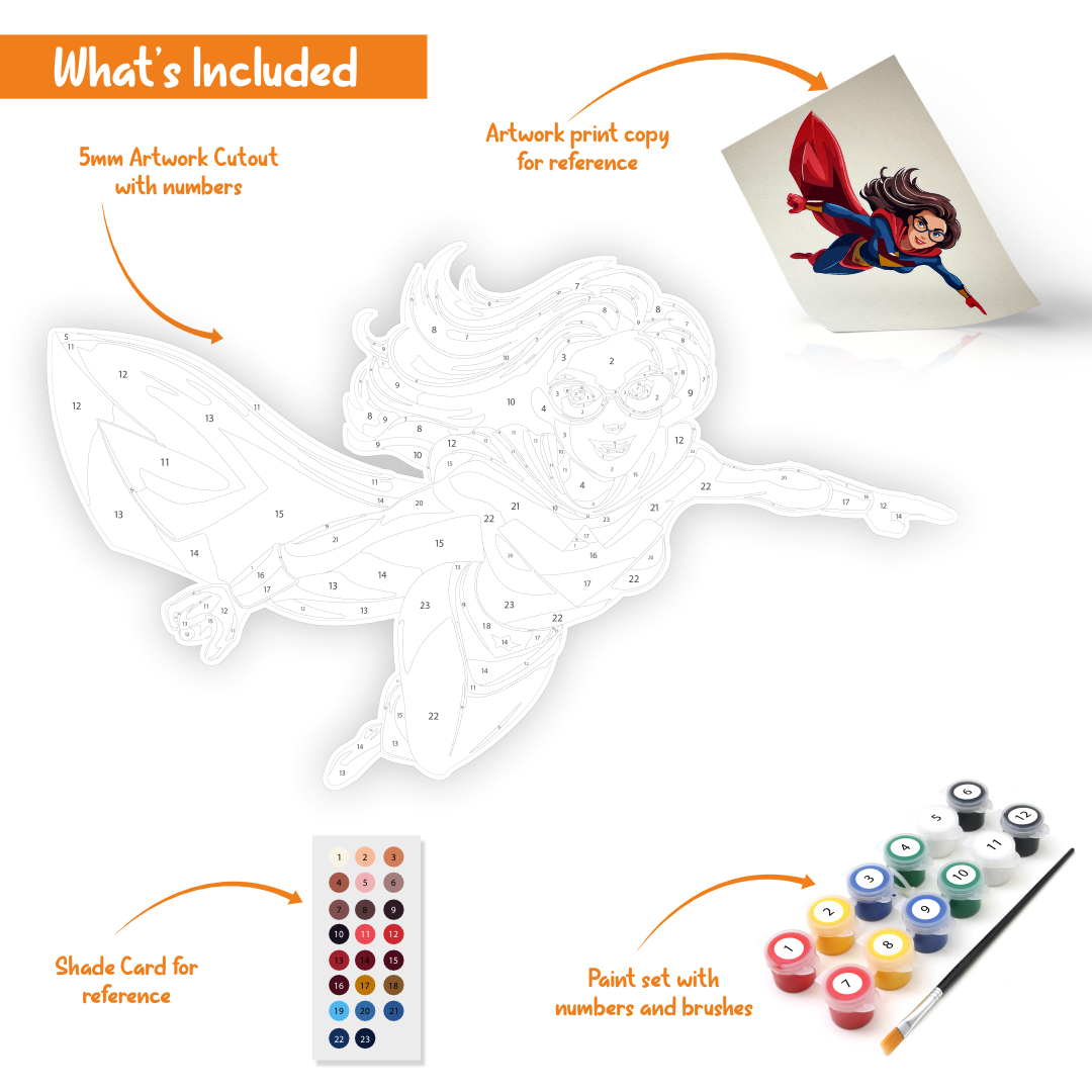 Super Girl inspired cutout DIY painting kit