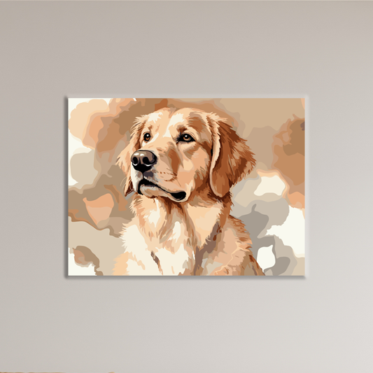 Cute Golden Retriever Paint-By-Numbers DIY kit