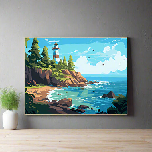 Coast Landscape Paint-By-Numbers DIY kit