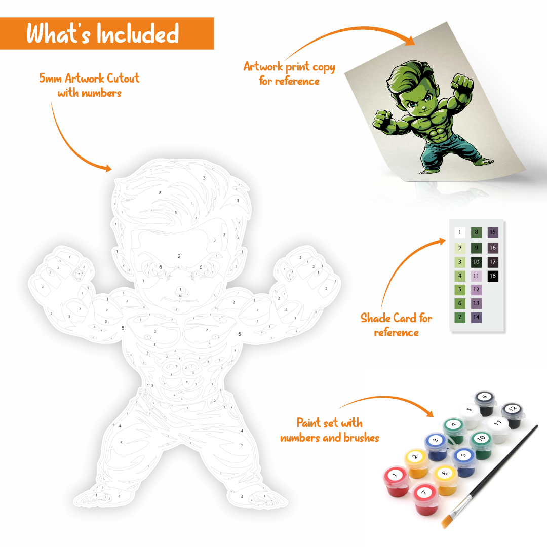 Super hero inspired cutout DIY painting kit