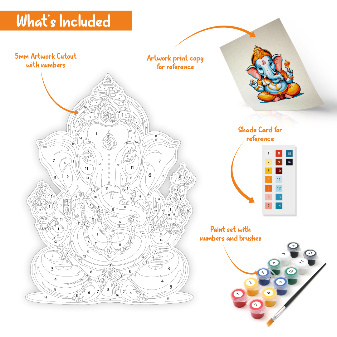 Lord Ganesh Cutout DIY painting kit